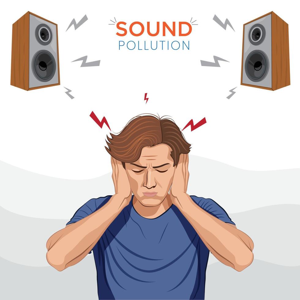 The Silent Threat Understanding and Combating Noise Pollution in Our Modern World vector