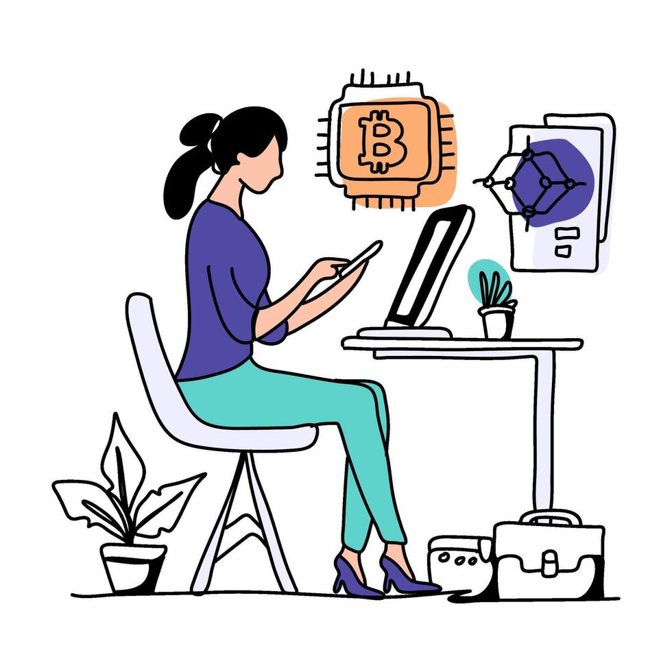 Immerse yourself in the world of decentralized finance with our dynamic flat illustrations. Discover the limitless possibilities and innovative solutions DeFi has to offer vector