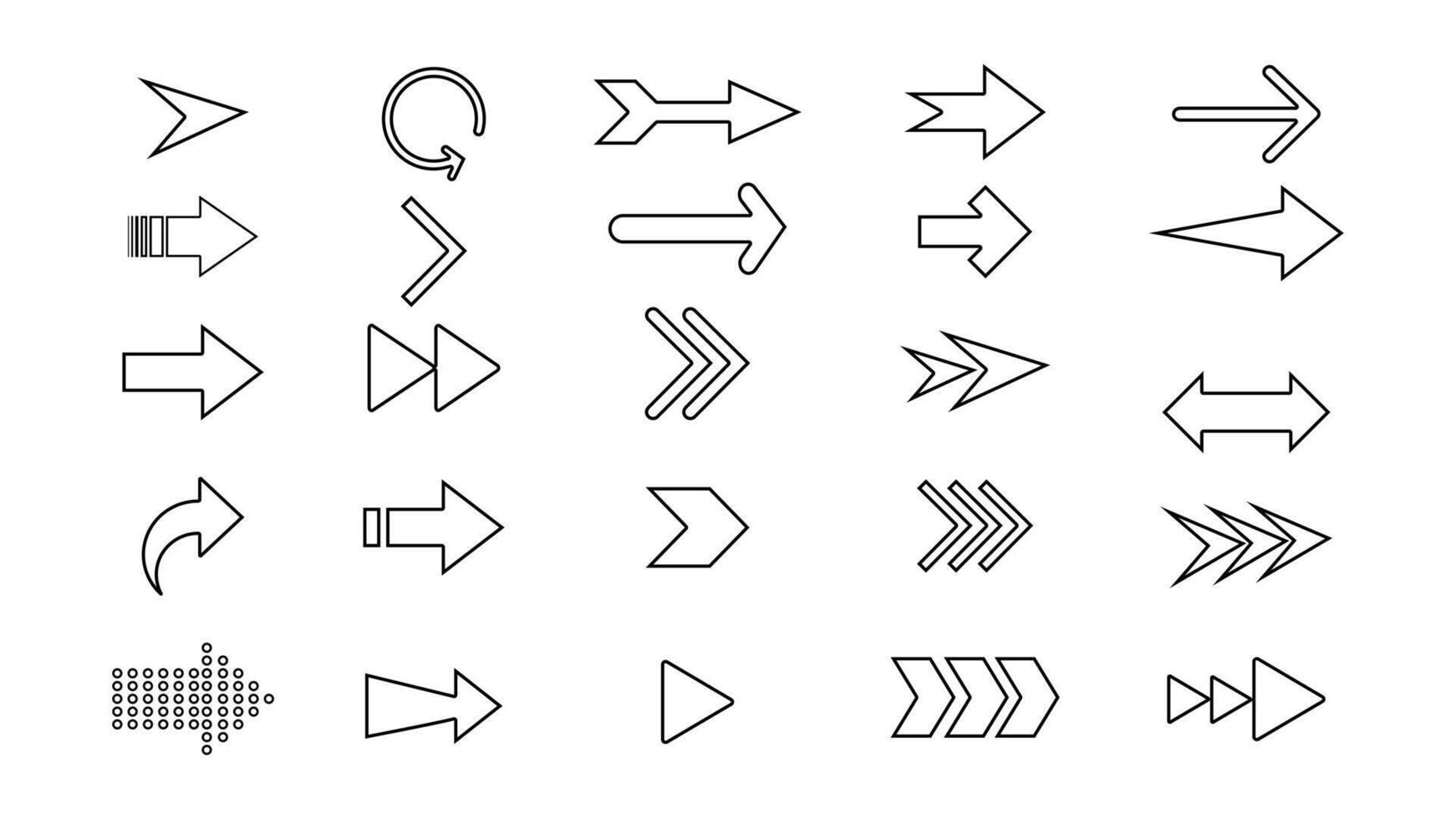 arrow icons set vector
