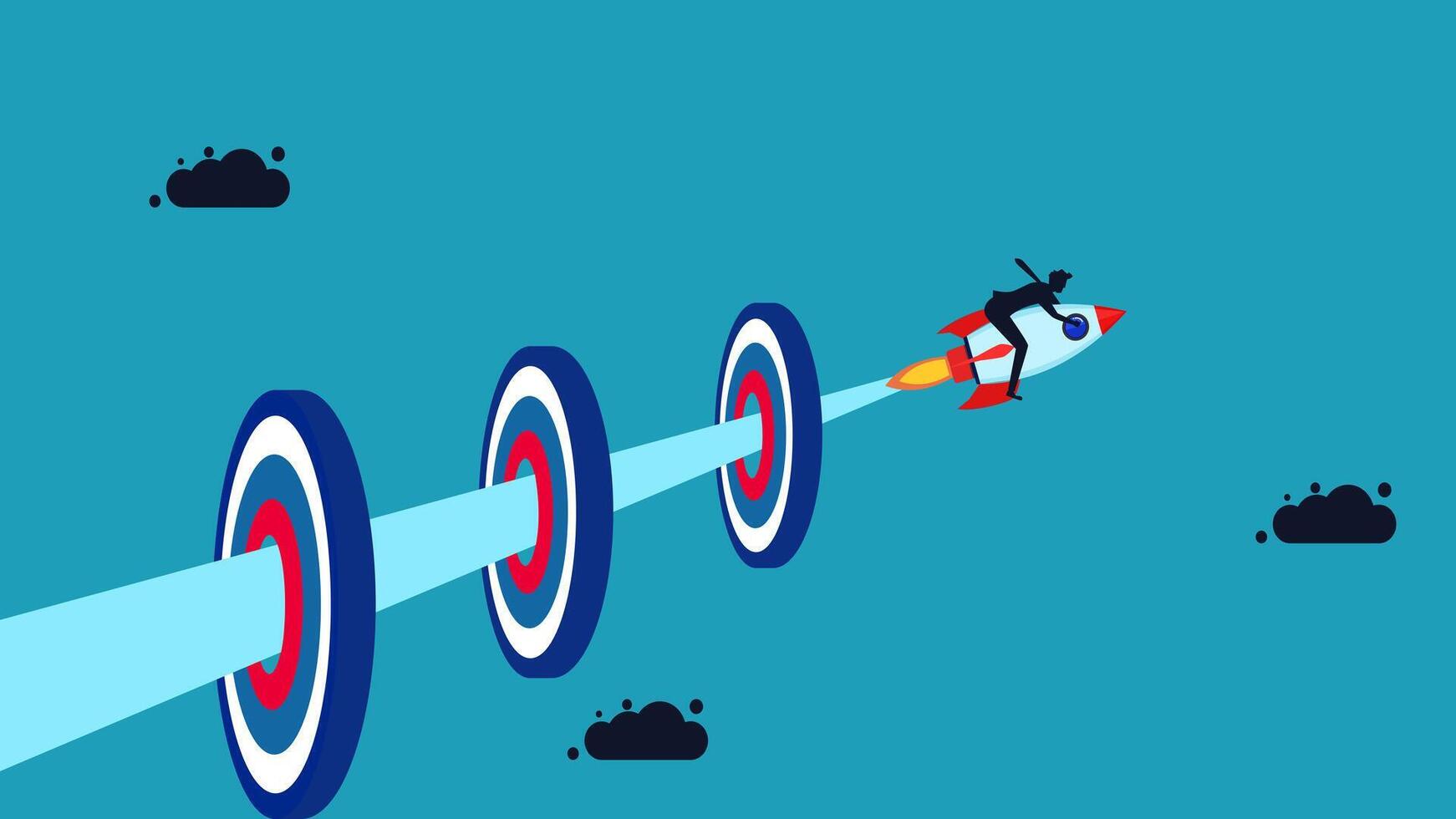 rocket flying through a target vector