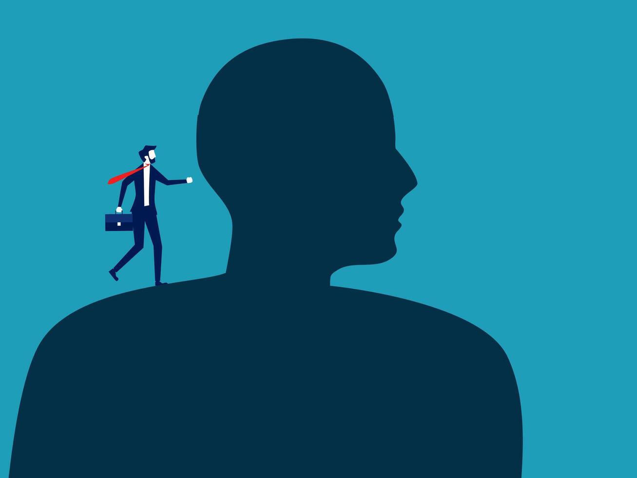 businessman with a briefcase and a briefcase on his head vector