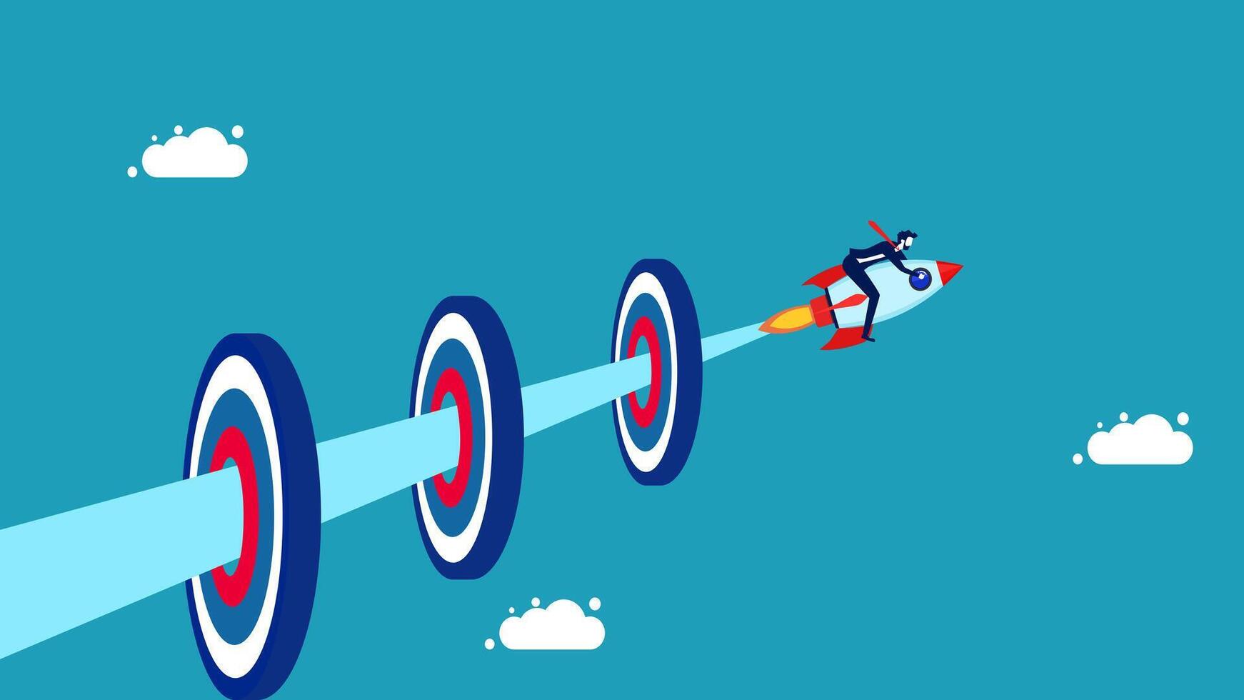 rocket flying through a target vector