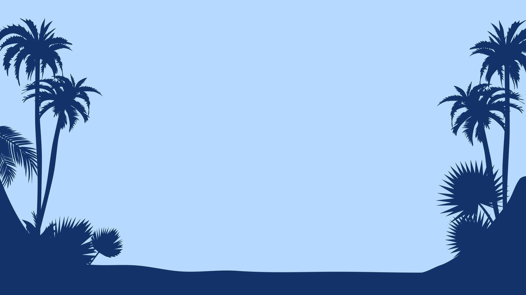 silhouette of palm trees on a blue background vector