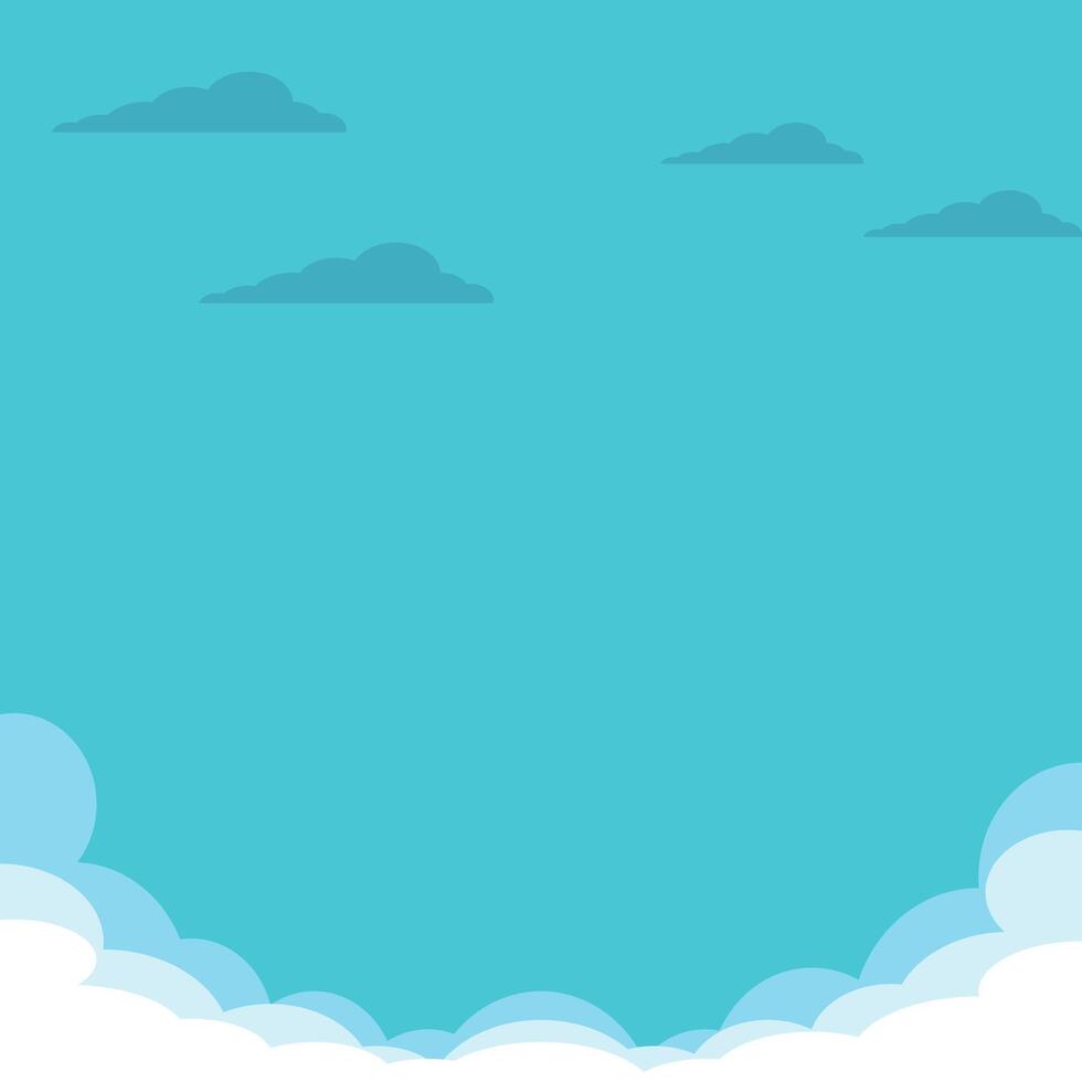 a blue sky with clouds and a plane flying in it vector