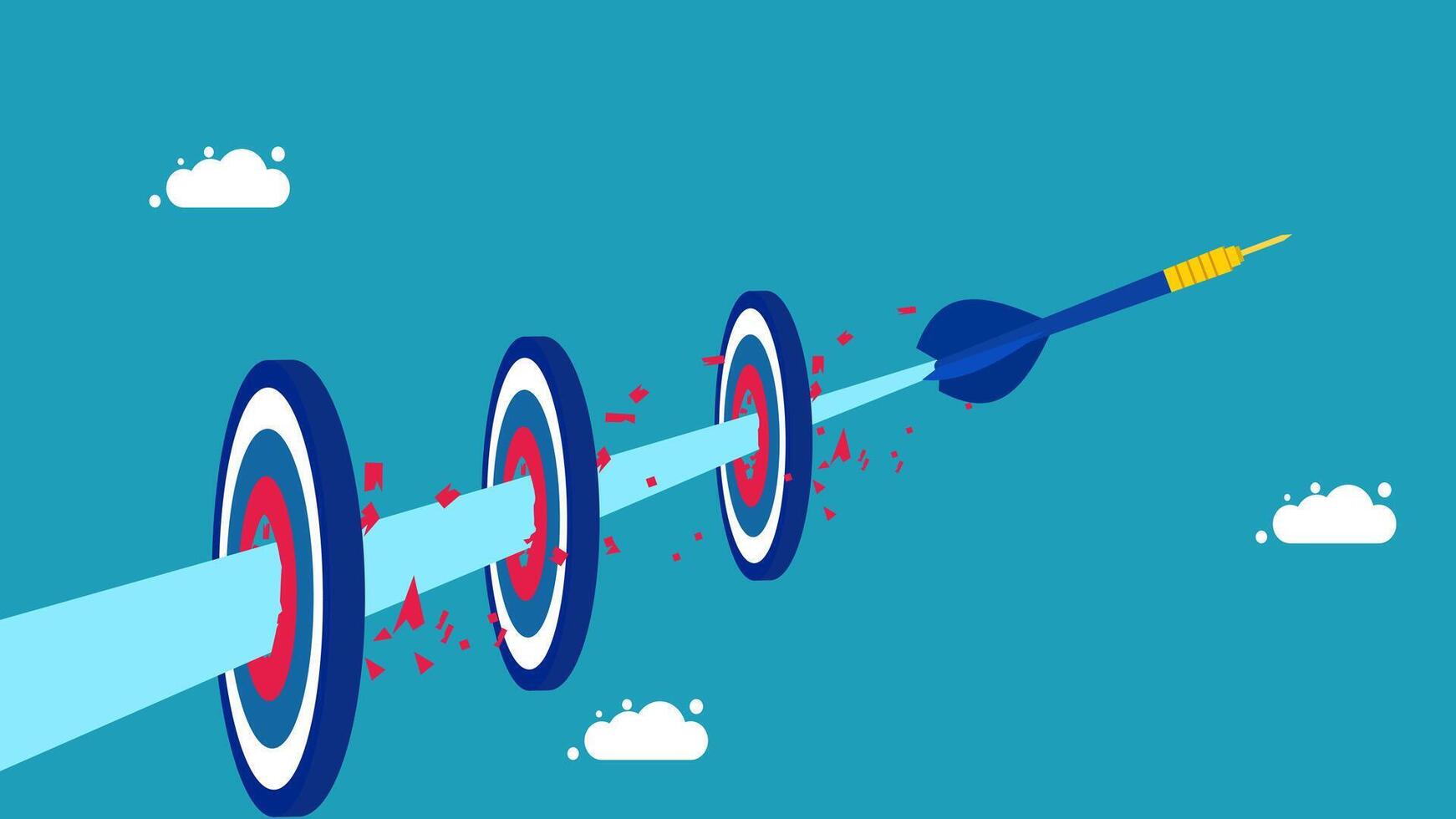 hitting a target in the middle of a dart vector