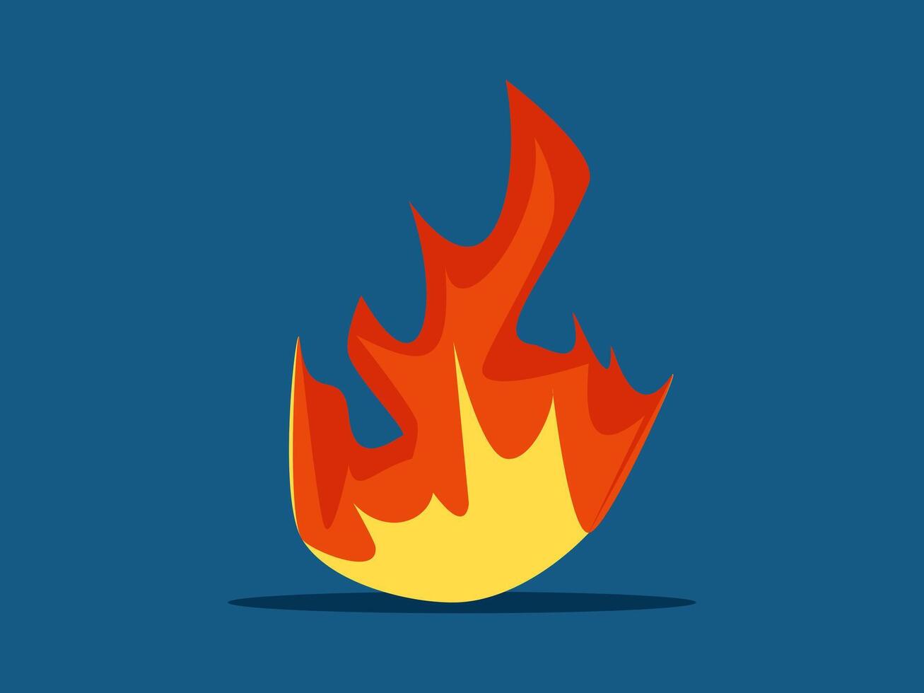 a fire icon on a blue background vector