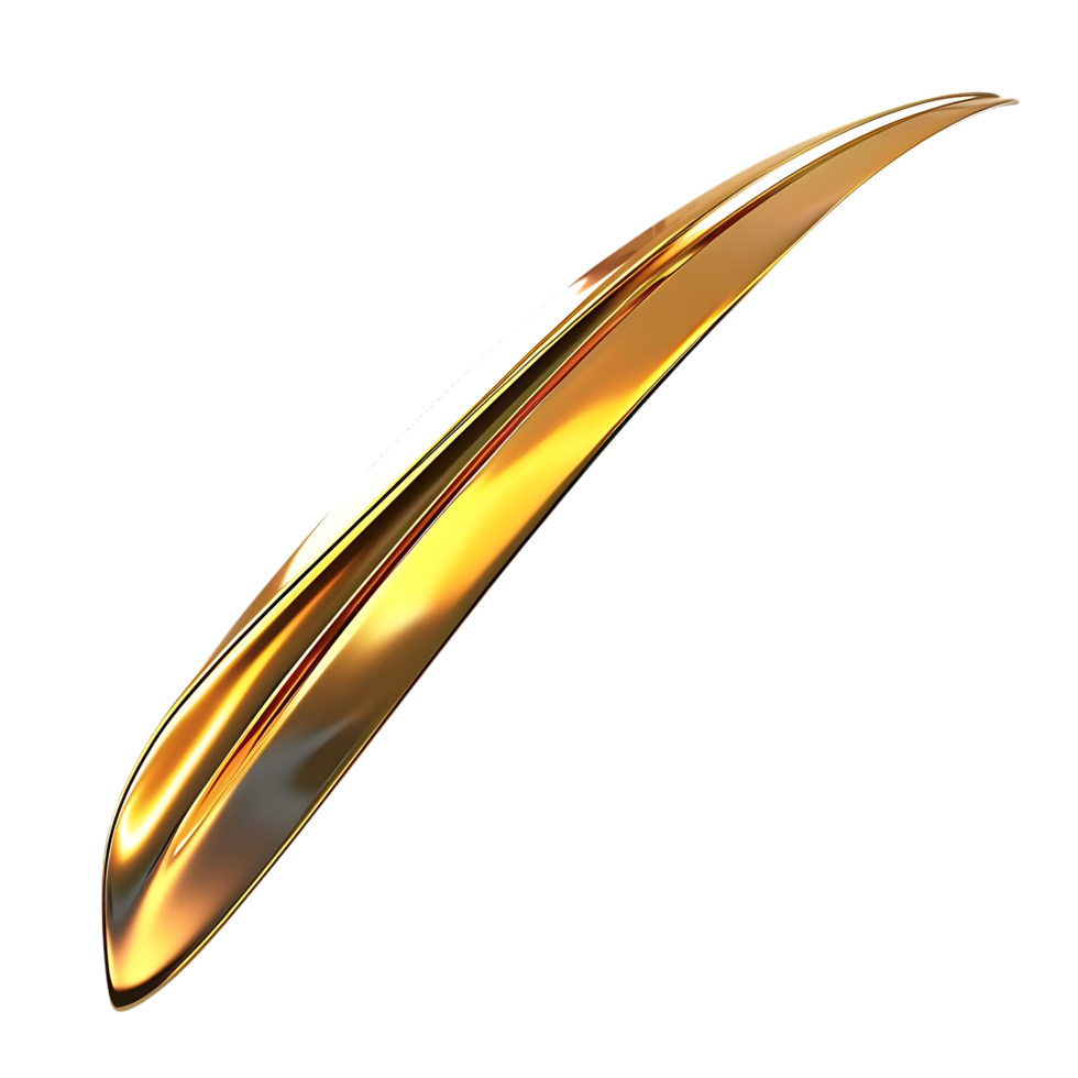 Golden Curved Line with Transparent Background A Sleek and Modern Design Element for Graphic Design Projects png