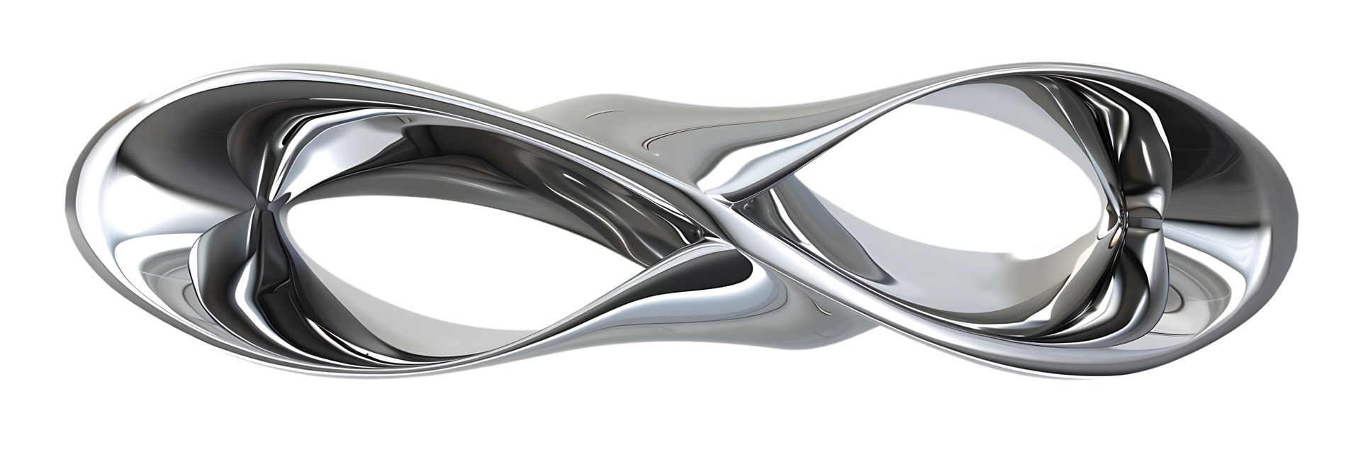 The Intertwined Metal Sculpture with a Transparent Background An Abstract Exploration of Form and Infinity png