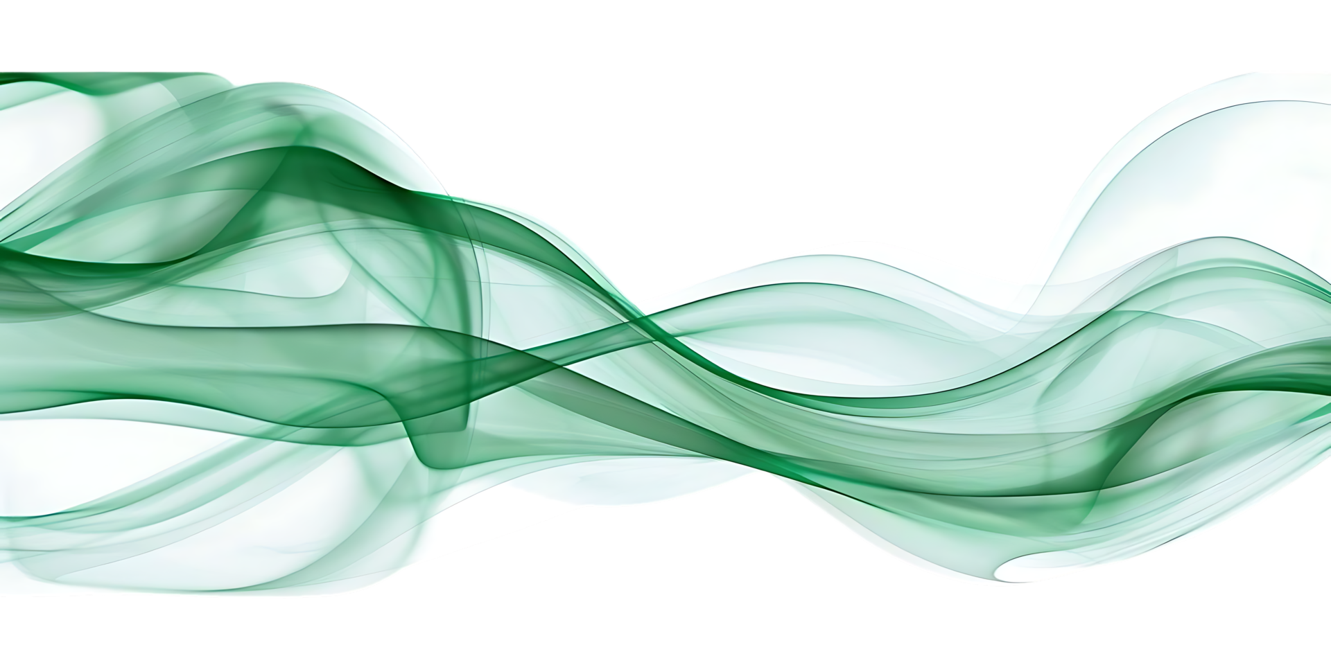 Abstract Green Smoke Waves Flowing on Transparent Background A Digital Art Design png