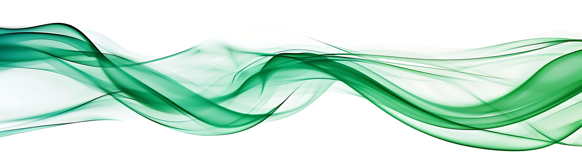 Abstract Green Smoke Waves on a Transparent Background A Delicate and Flowing Design png