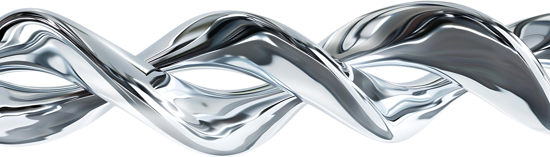 Shiny Silver Abstract Waves on a Transparent Background Sleek, Curvy, and Modern Design png