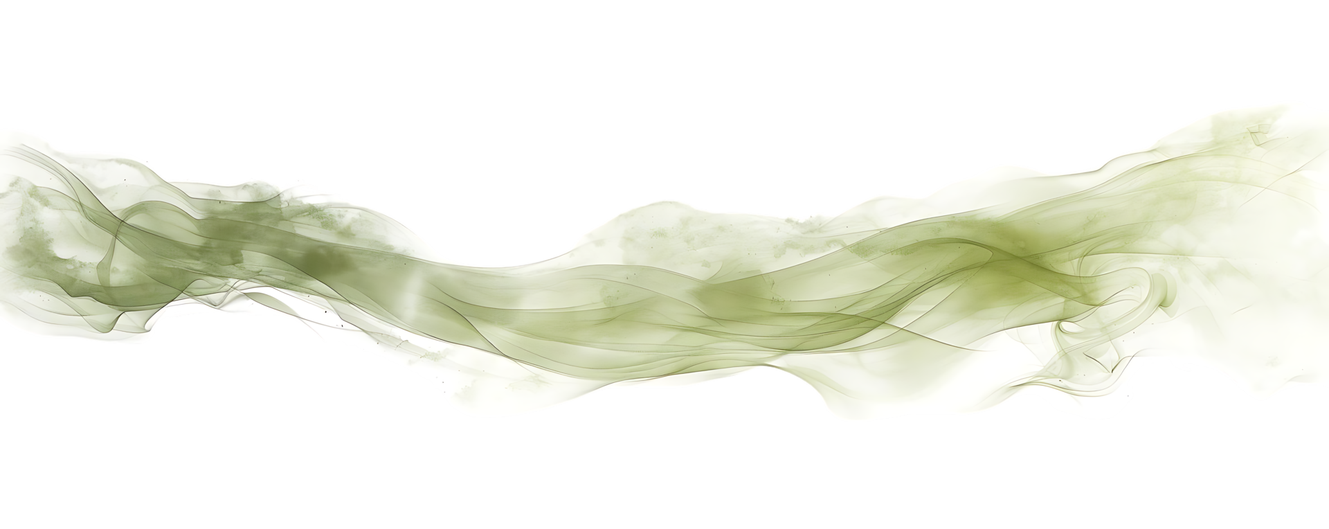 Abstract Green Smoke Waves with Transparent Background A Stunning Display of Flowing, Ethereal Art. png