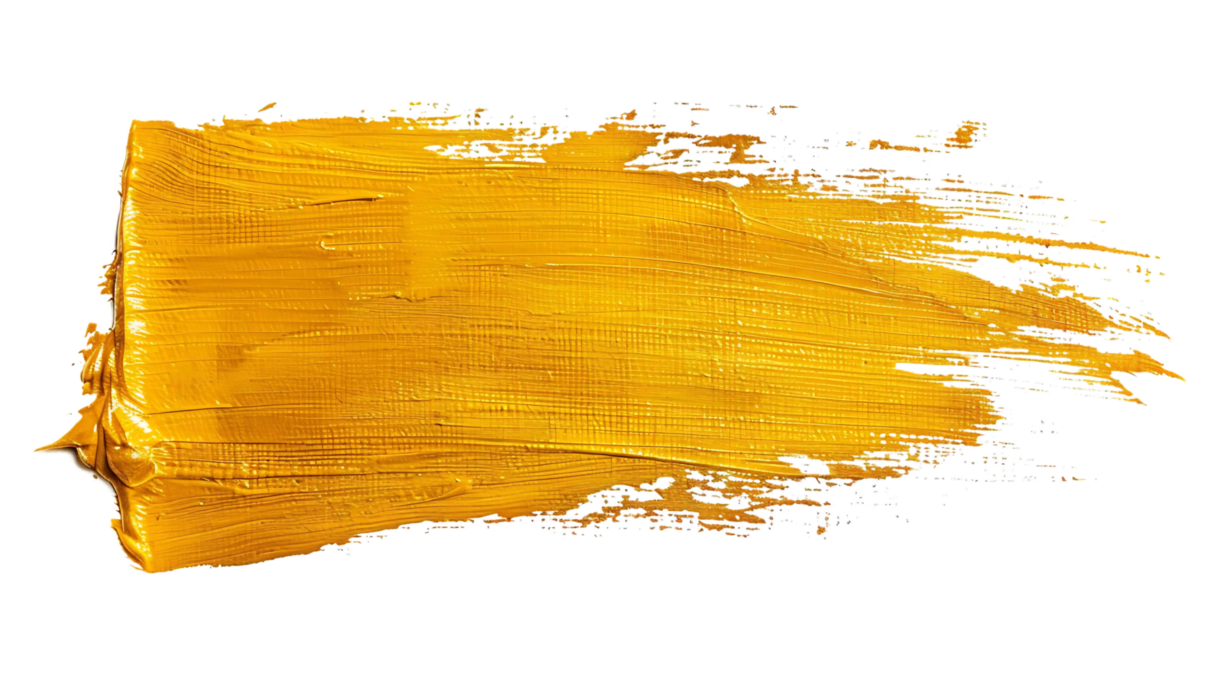 Golden Paint Stroke with Transparent Background A Textured Brushstroke for Design and Art png