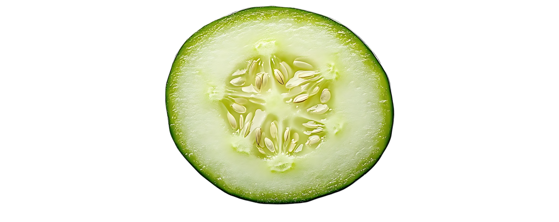 Cucumber Slice with Transparent Background A Refreshing Green with Visible Seeds png