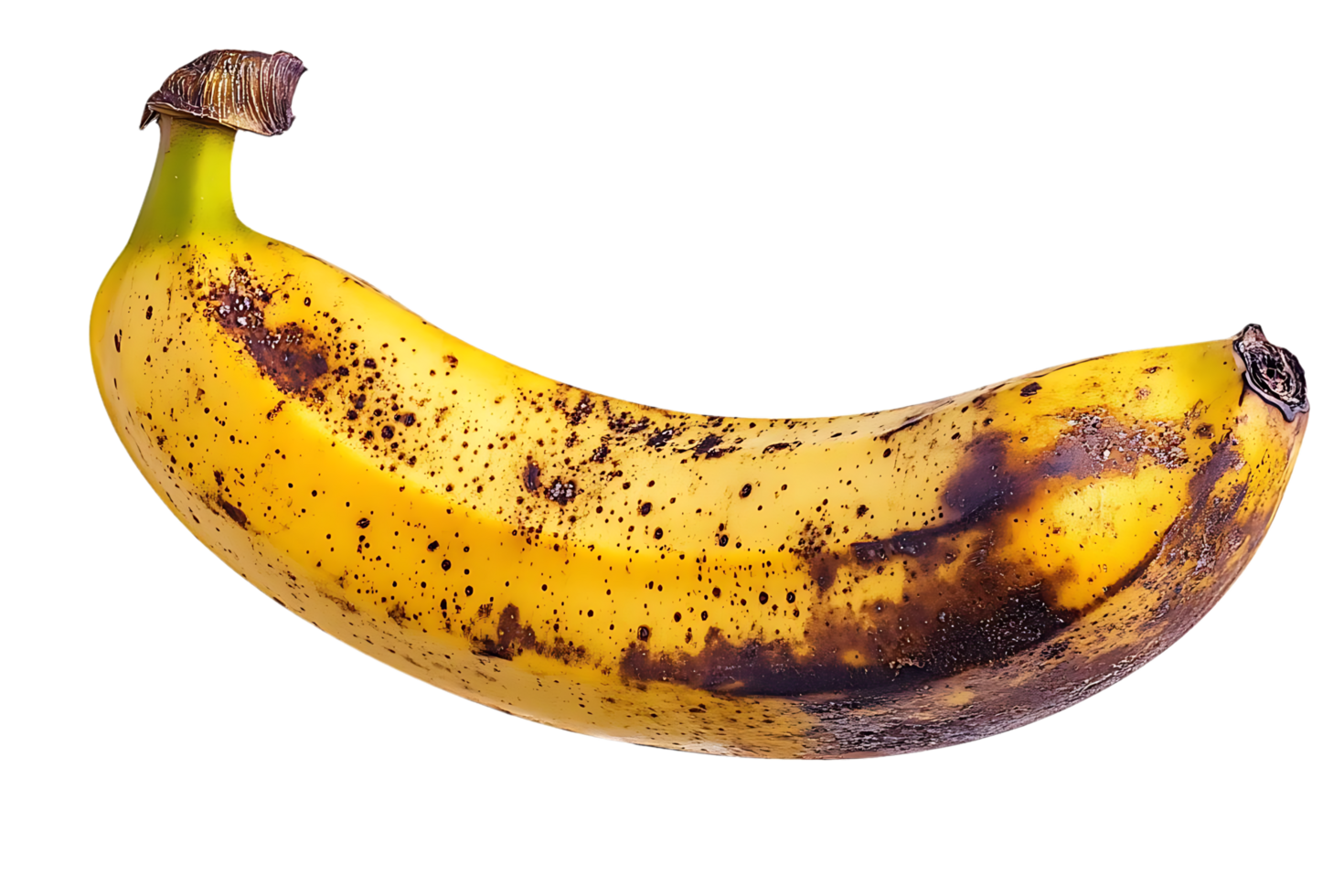 Overripe Banana with a Transparent Background A Close-Up Look at the Skin's Texture and Color png