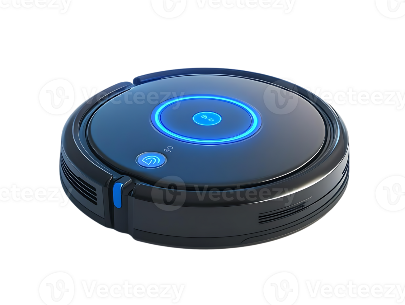 Robot Vacuum Cleaner with Transparent Background, Modern Design, and Efficient Cleaning Performance png