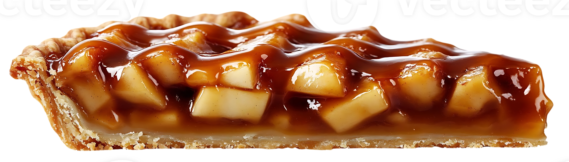 Apple Pie with Caramel Glaze - A Delicious Treat with a Transparent Background png