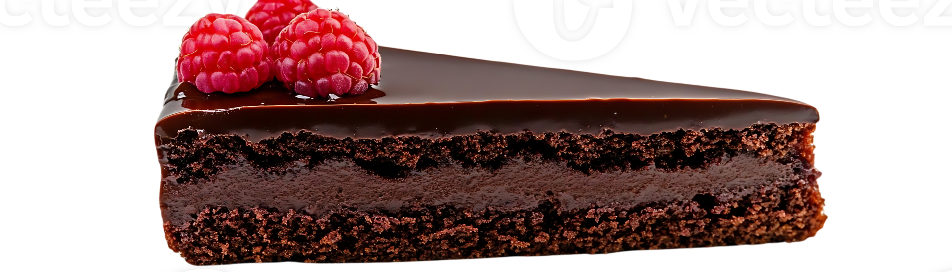 Chocolate Cake with Raspberry Topping on Transparent Background png