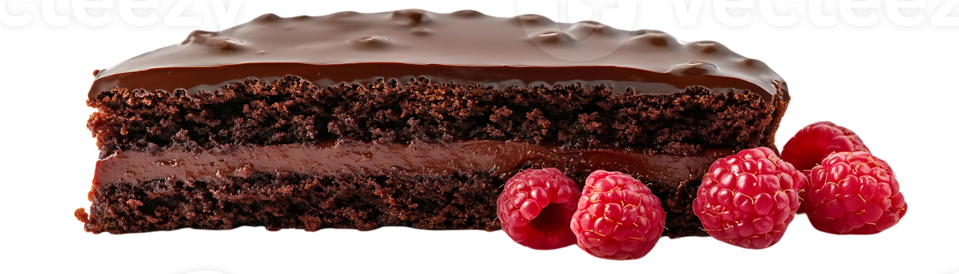 Delicious Chocolate Cake with Raspberry Filling and Glaze, Perfect for a Special Occasion, with a Transparent Background png