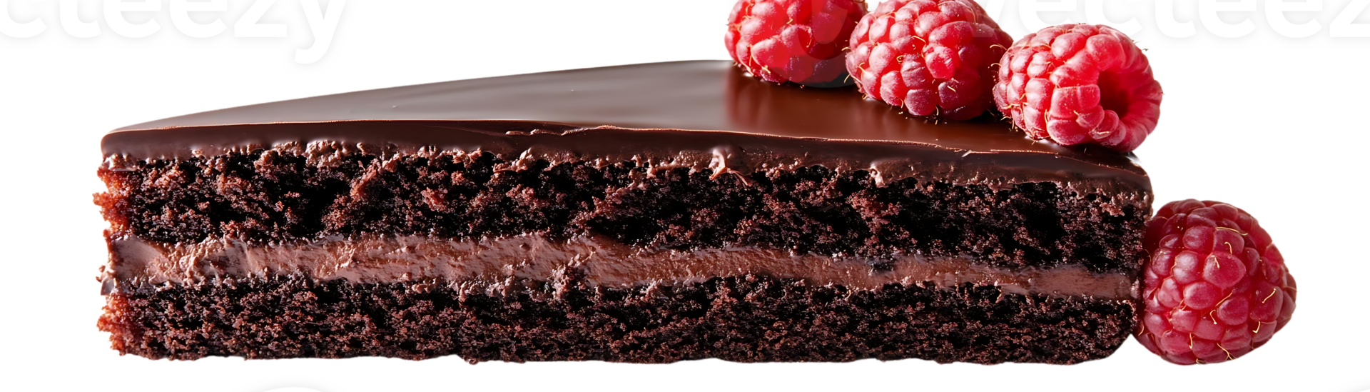 Chocolate Cake with Raspberry Topping, A Delicious Treat with a Transparent Background png