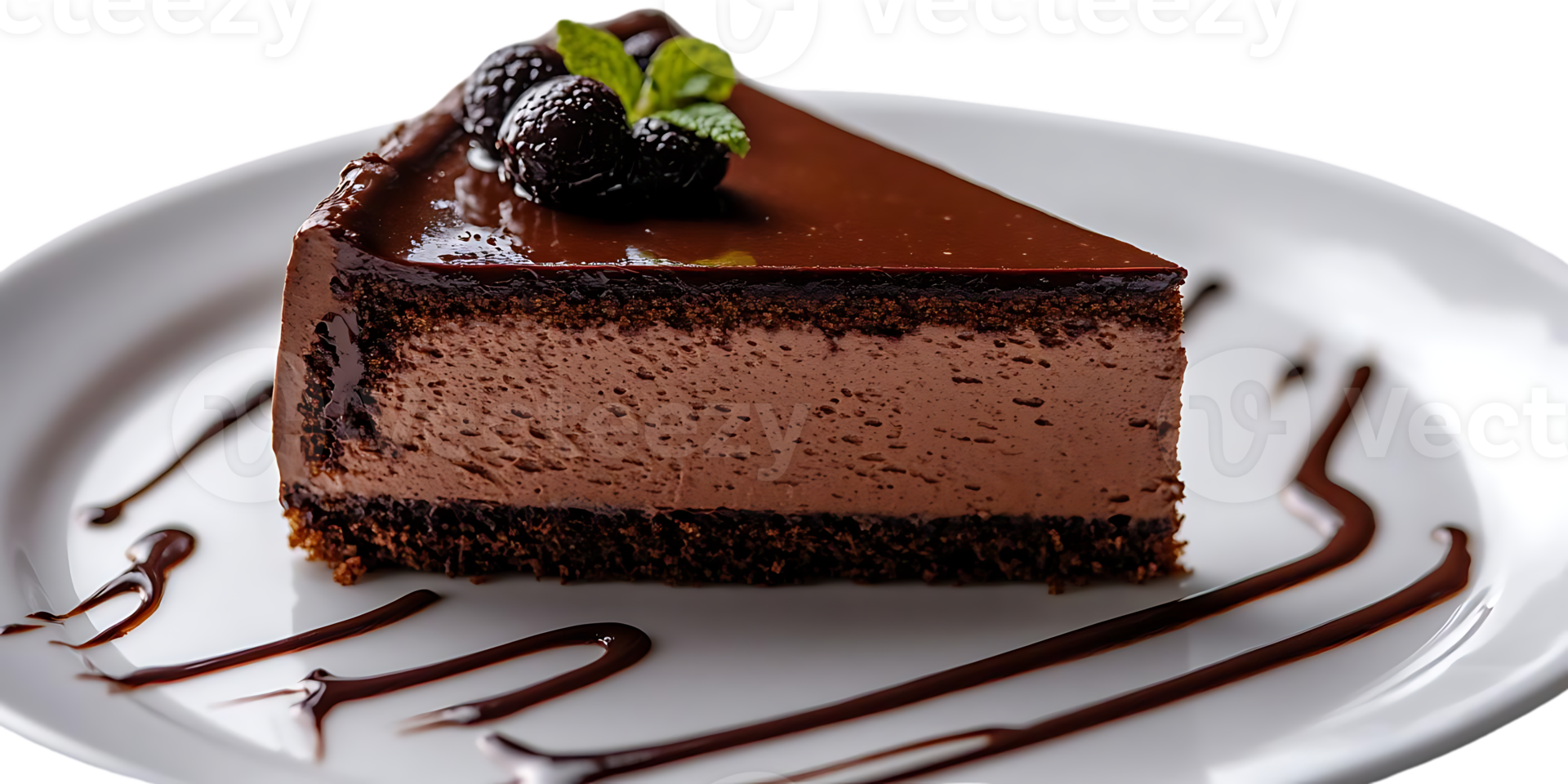 Decadent Chocolate Mousse Cake with a Transparent Background, Delicious and Creamy, Perfect for Dessert png