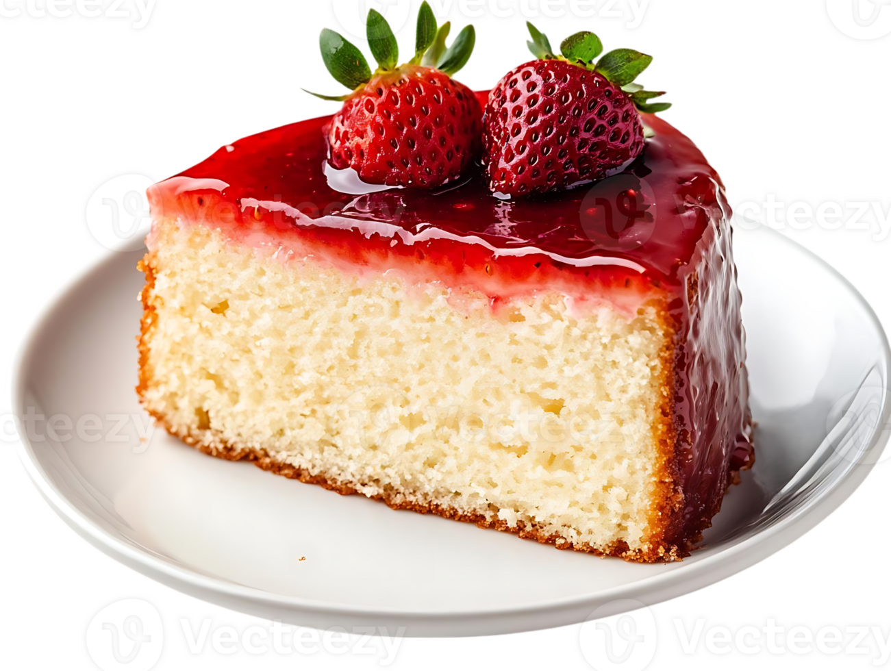Strawberry Cake Slice with Transparent Background png