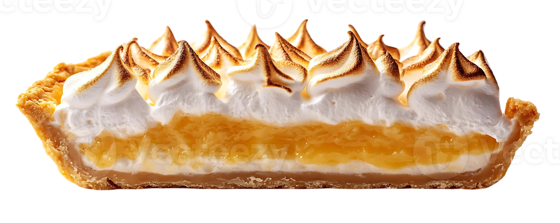 Lemon Meringue Tart with a Crispy Crust and Toasted Meringue, Perfect for a Sweet Treat with a Transparent Background png