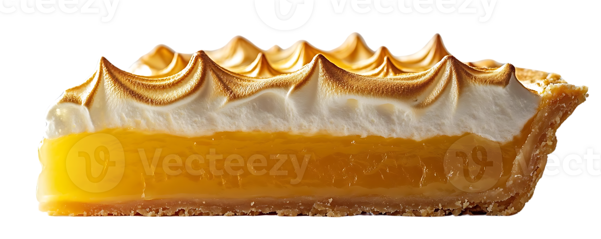 Lemon Meringue Pie with a Transparent Background, a Delicious Dessert with a Crispy Crust and Sweet Meringue png
