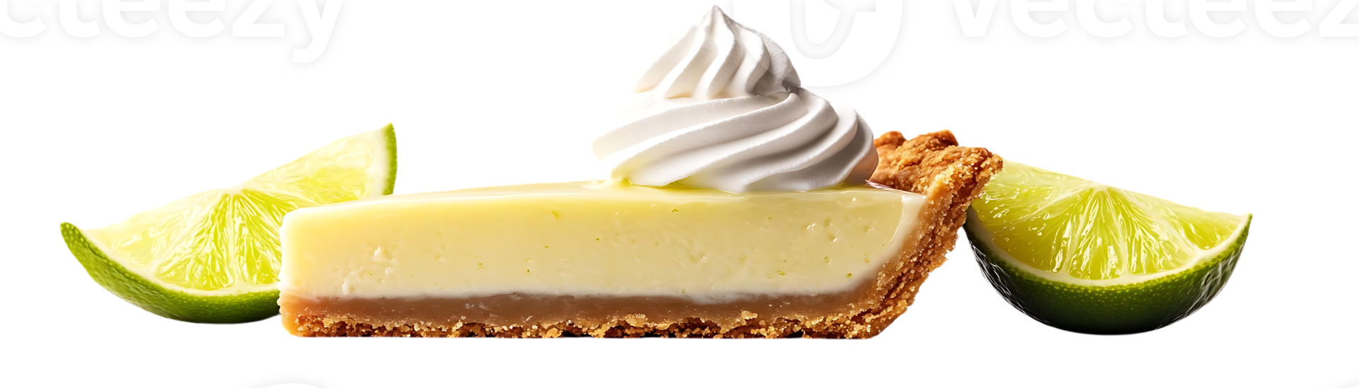 Creamy Key Lime Pie with a Deliciously Crunchy Crust and Zesty Lime Garnish, Perfect for a Sweet Treat png