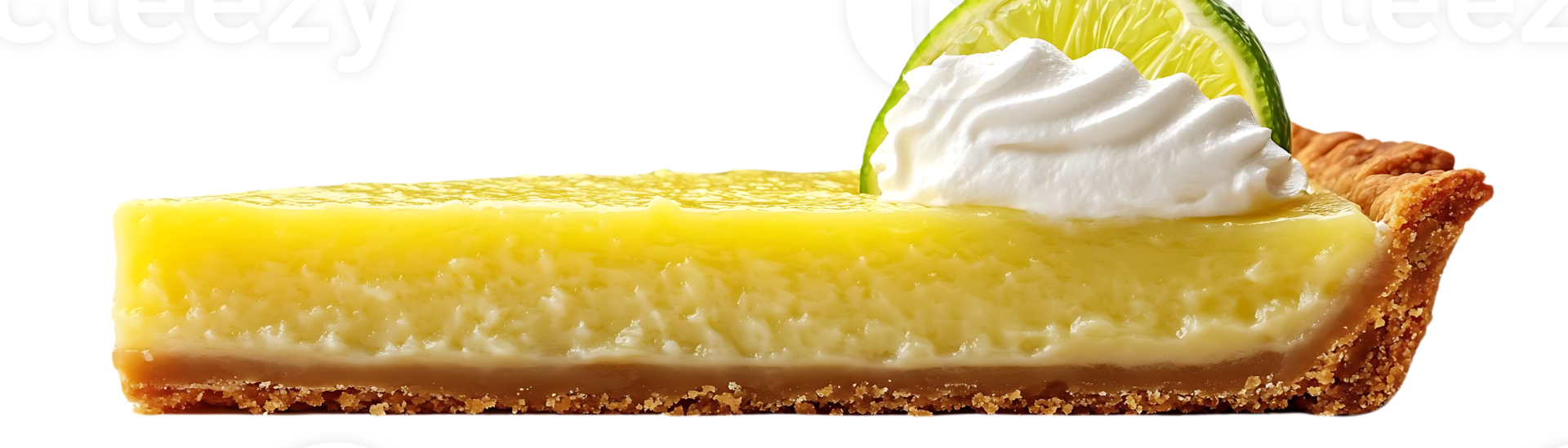 Delicious Lime Pie with Whipped Cream and a Transparent Background png