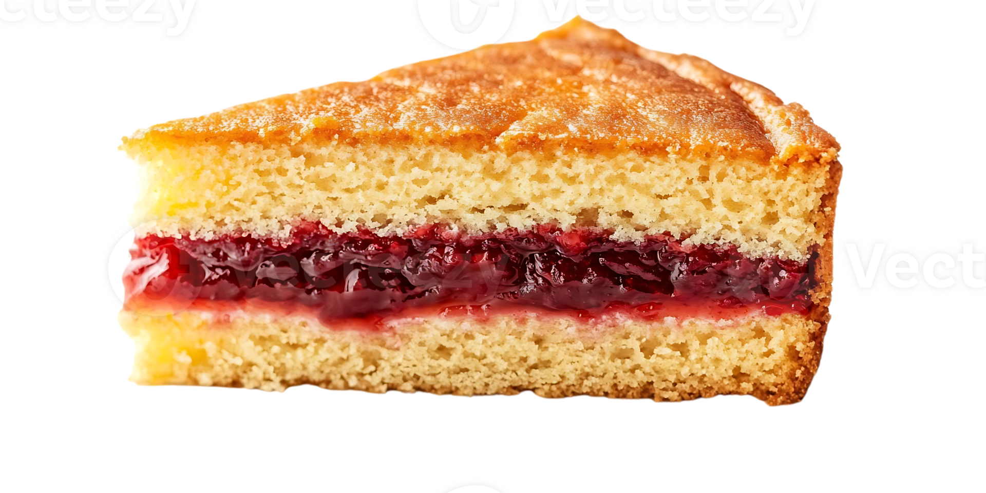 Delicious Slice of Cake with Raspberry Filling on Transparent Background png