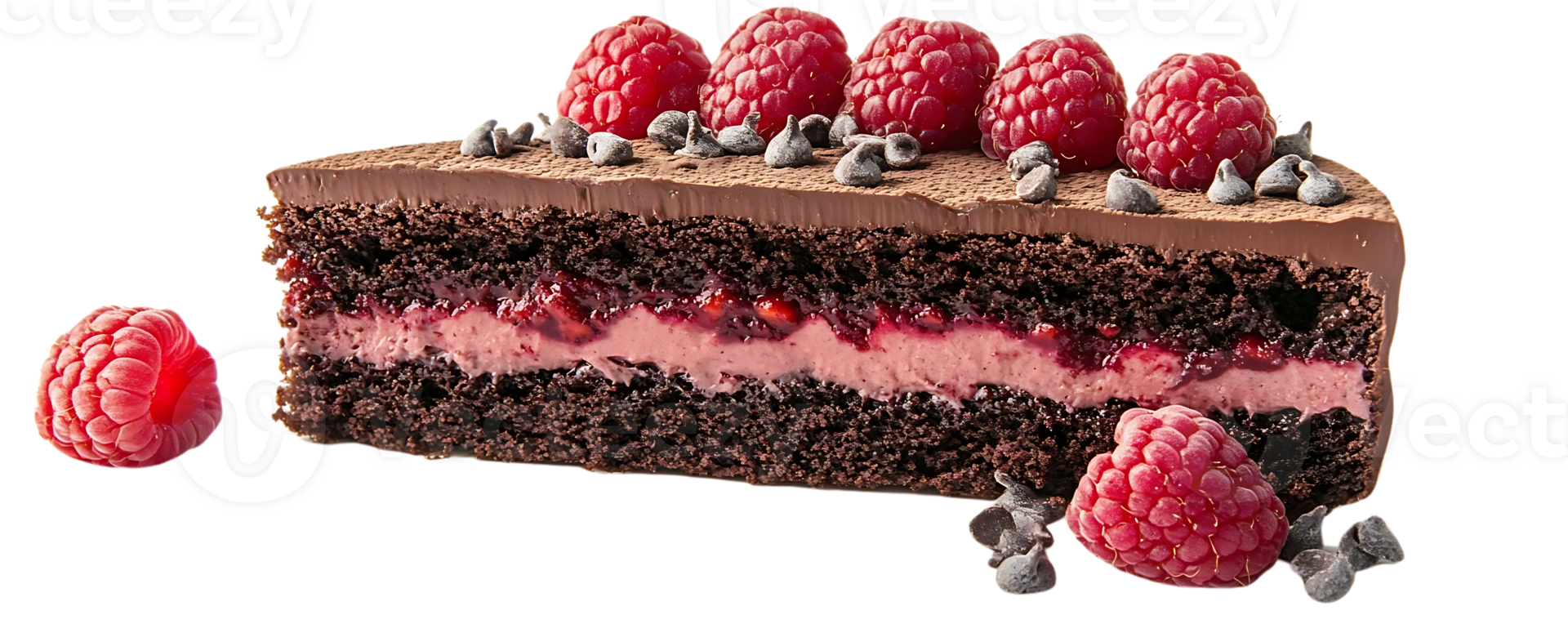 Chocolate Raspberry Cake with a Delicious Transparent Background png