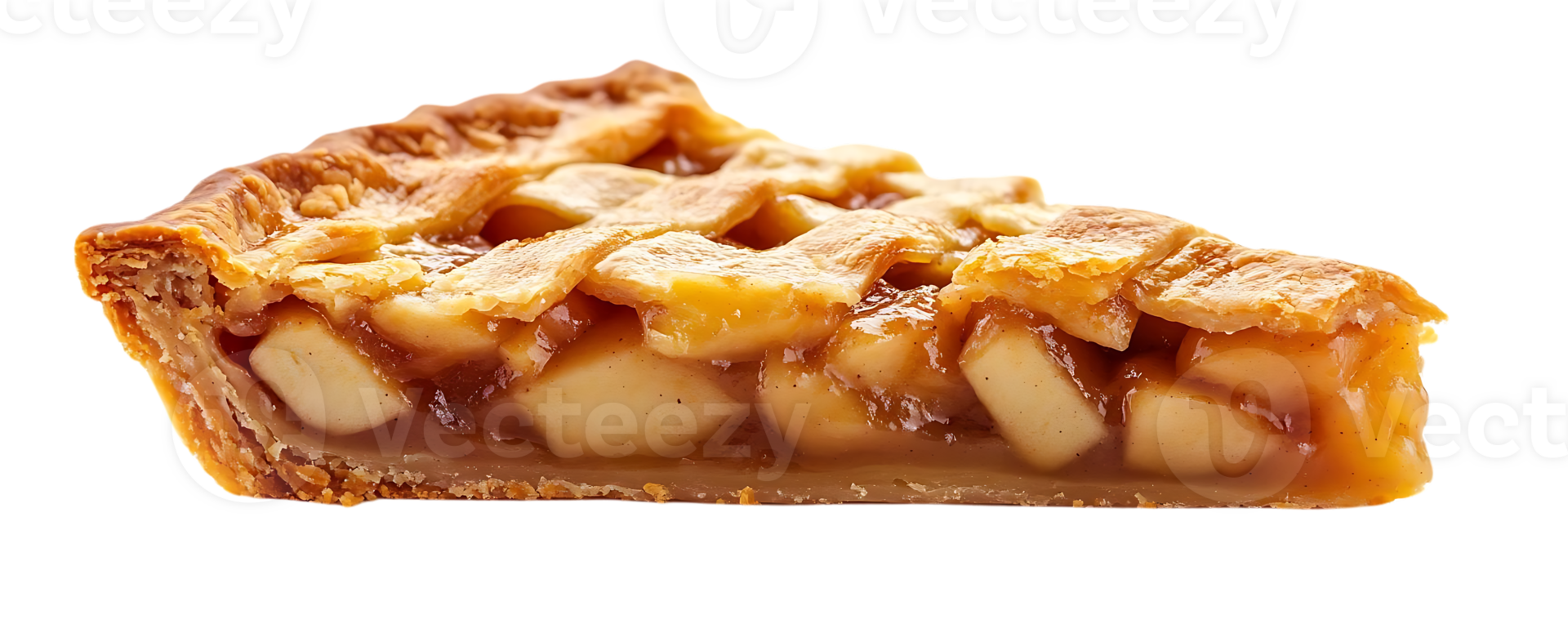 Apple Pie Slice with a Transparent Background, Delicious and Golden Brown Crust png