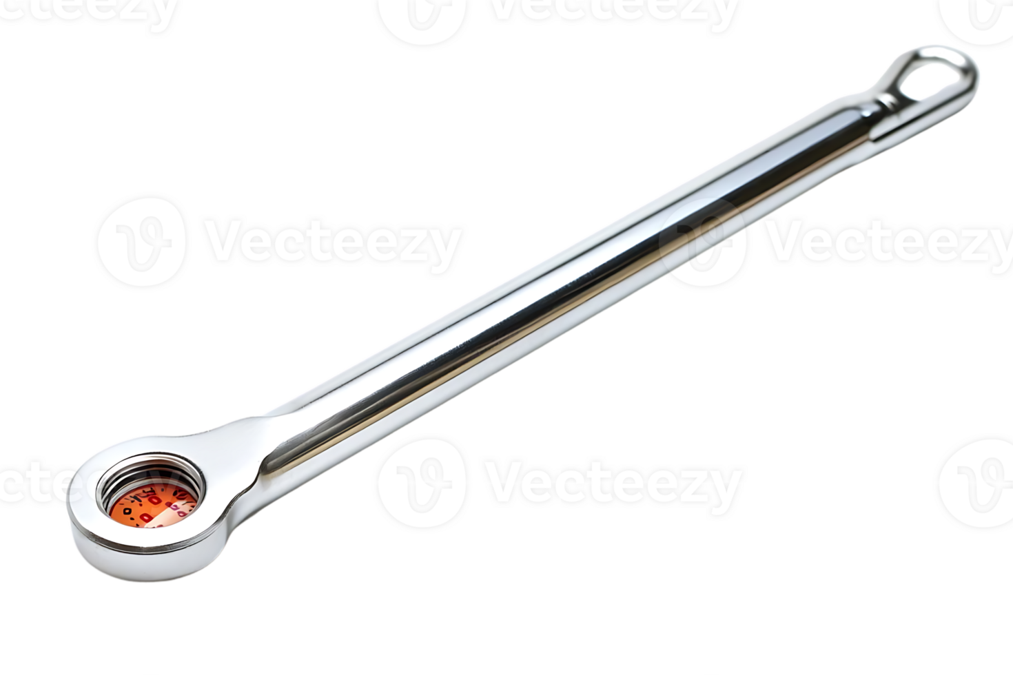 Silver Metal Rod with Transparent Background,  Long and Shiny with a Loop on One End - Ideal for Craft Projects png