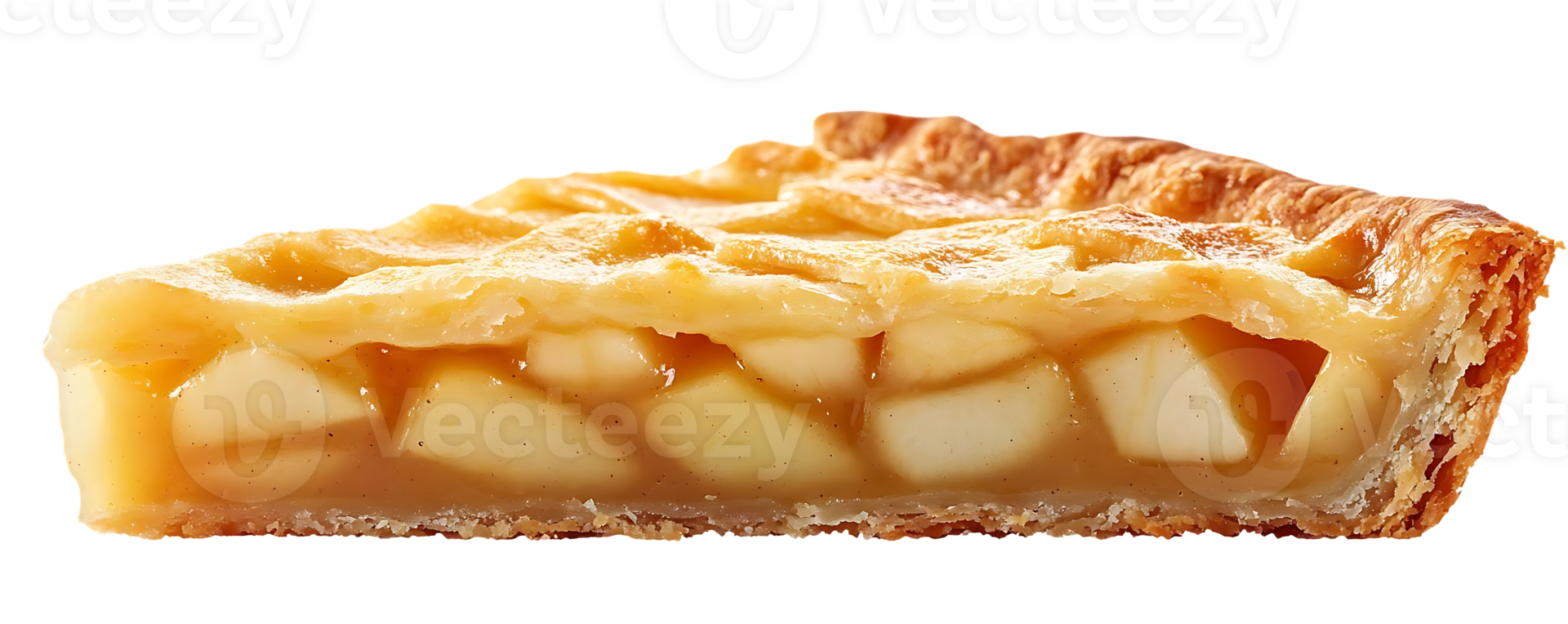 A Delicious Slice of Apple Pie with a Golden Crust and a Transparent Background png