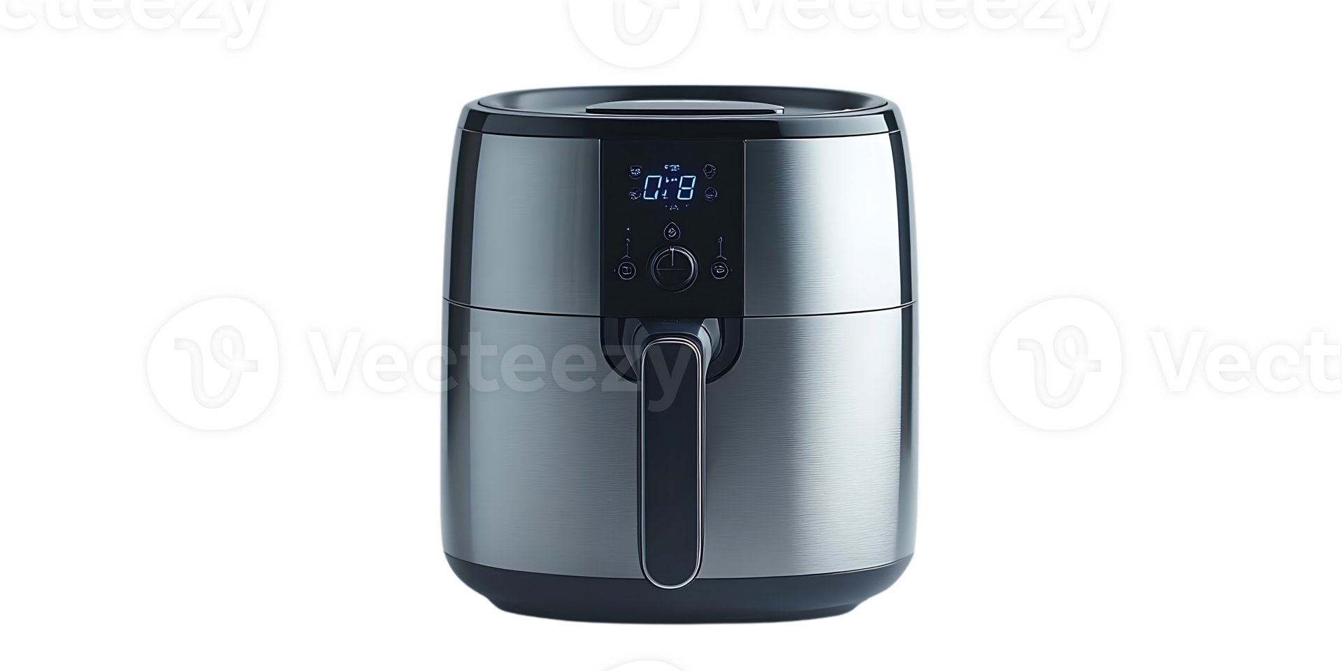 Stainless Steel Air Fryer with Transparent Background for Crispy and Healthy Meals png