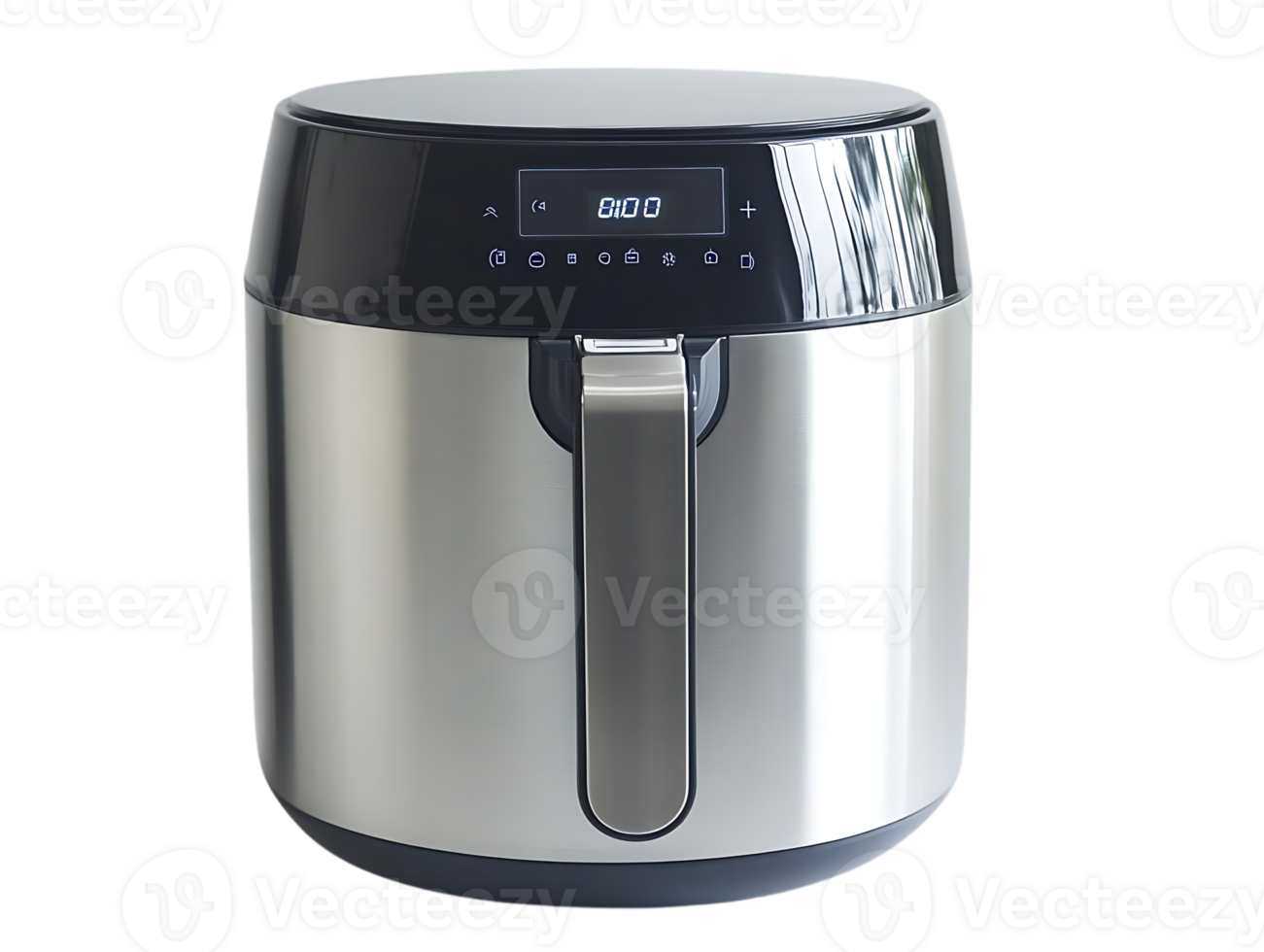 Stainless Steel Air Fryer with Transparent Background, Perfect for Crispy Foods and Healthy Cooking png