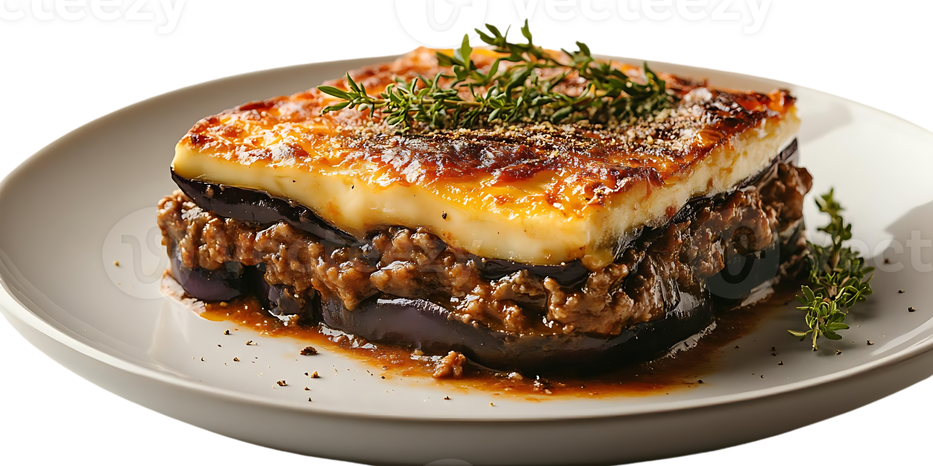 Delicious Greek Moussaka with Melted Cheese and a Transparent ...