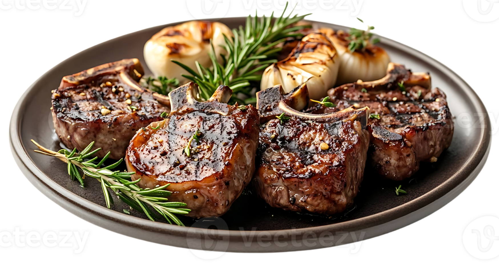 Grilled Lamb Chops with Rosemary and Garlic, Perfect for a Delicious Dinner with a Transparent Background png