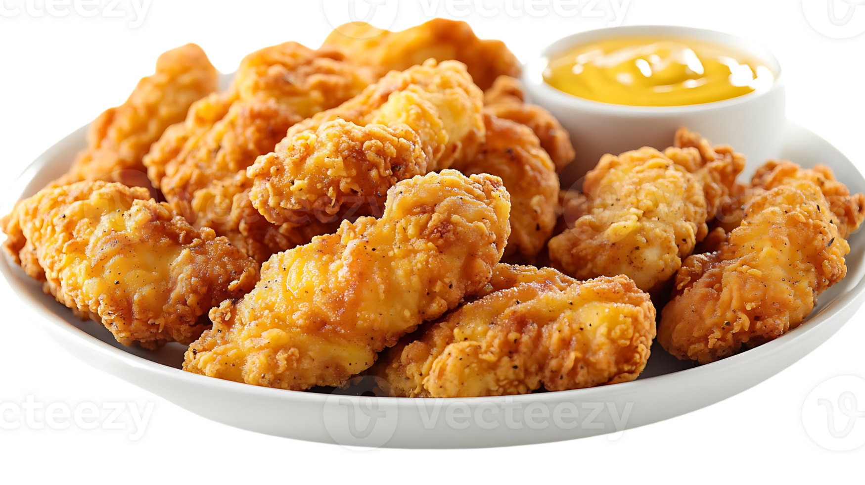 Crispy Chicken Tenders Served with Mustard, A Delicious and Easy Meal Option, Perfect for a Quick Lunch or Dinner with Transparent Background png