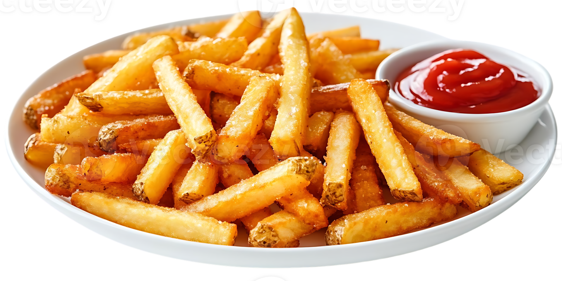 Crispy Golden French Fries with Ketchup - Delicious and Easy to Make png