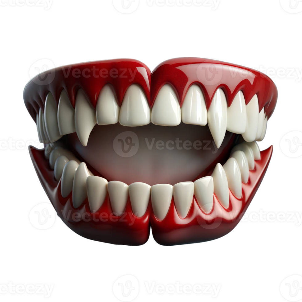 A close up of a mouth with a vampire toothbrush in it png