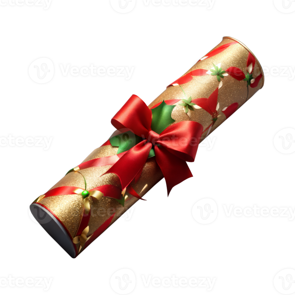 A gold and red ribbon wrapped around a gold and red tube png