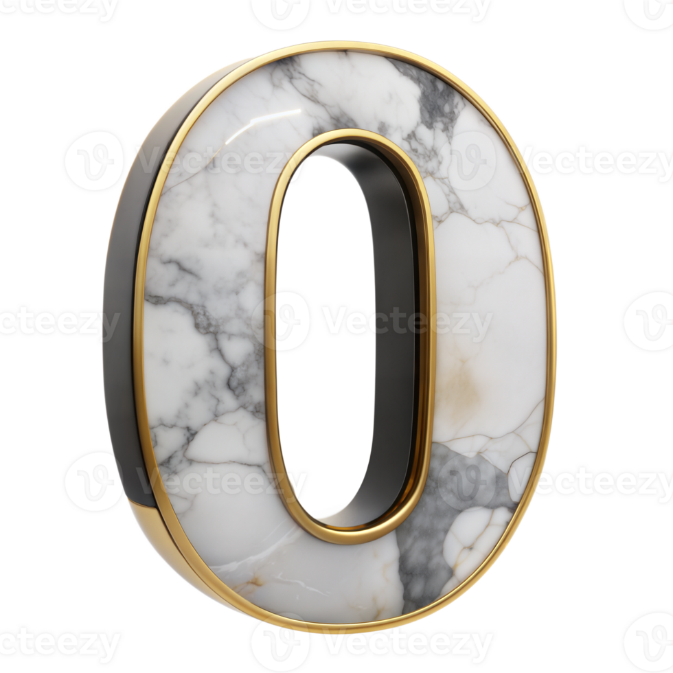 The letter O is made of marble and gold png