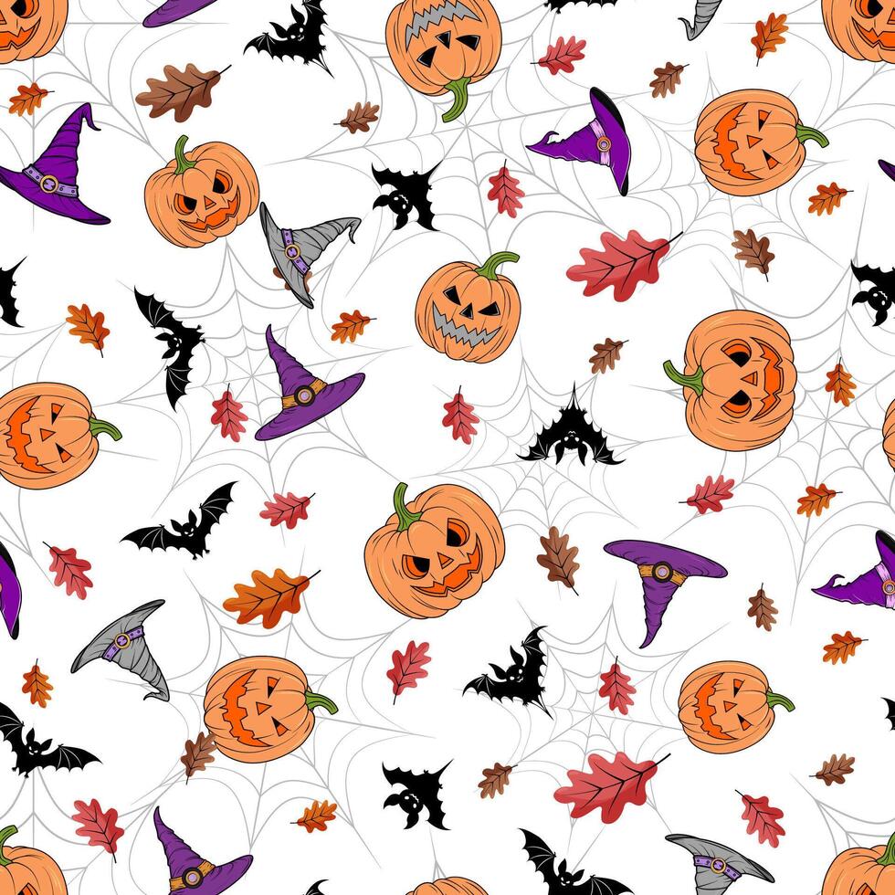 Beautiful seamless pattern for Halloween on a white background vector