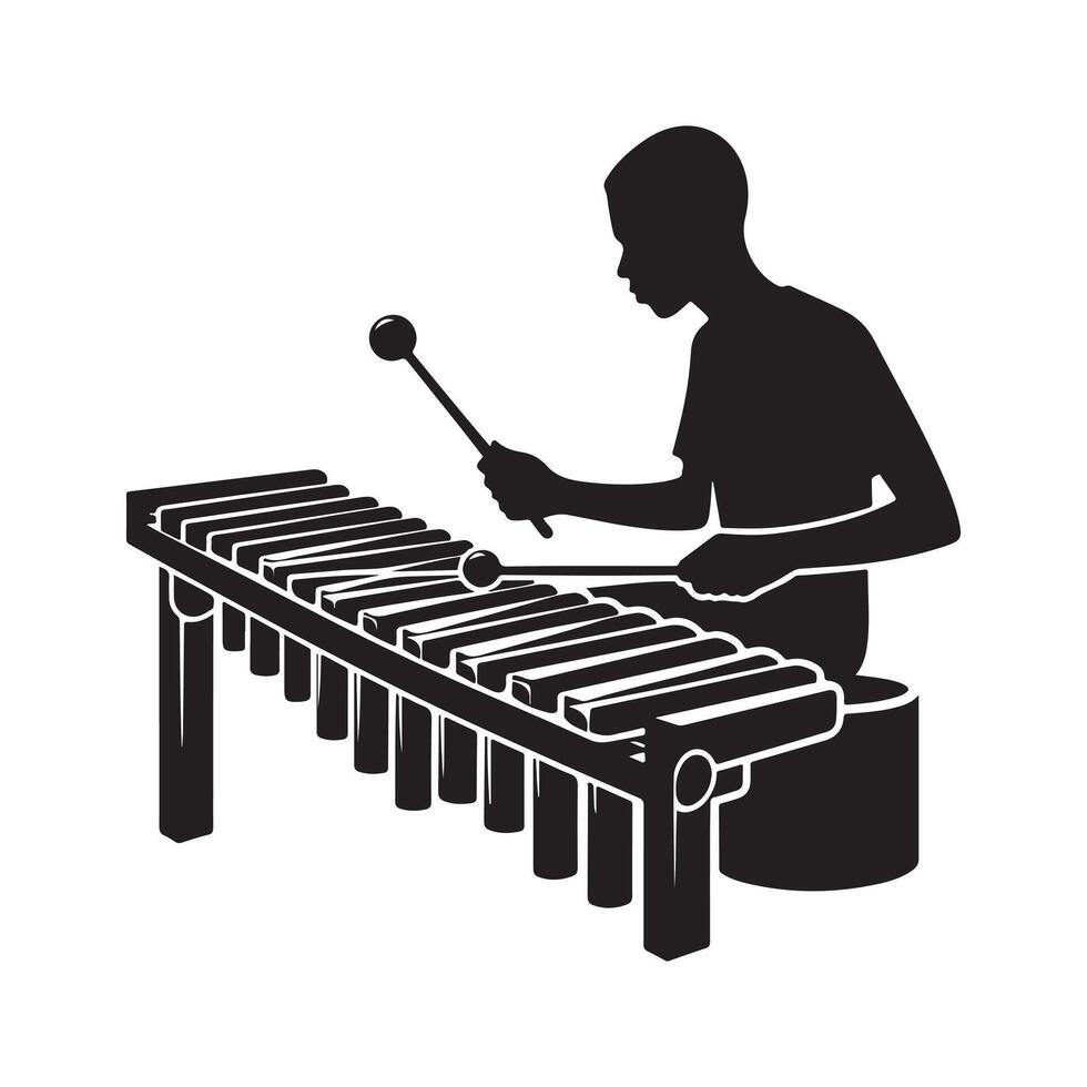 Marimba Silhouette Vectors Illustrations for Stunning Designs AI Files Included