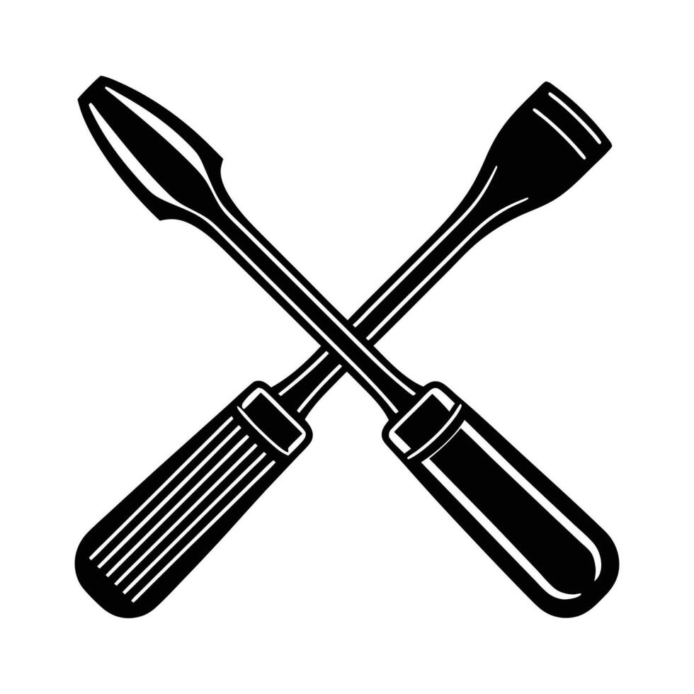 A silhouette of a Chisels Used for carving or cutting wood. vector