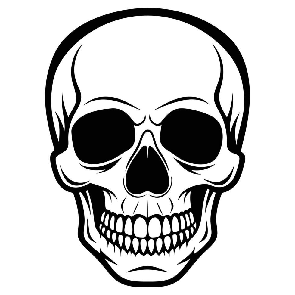 a silhouette of a skull vector