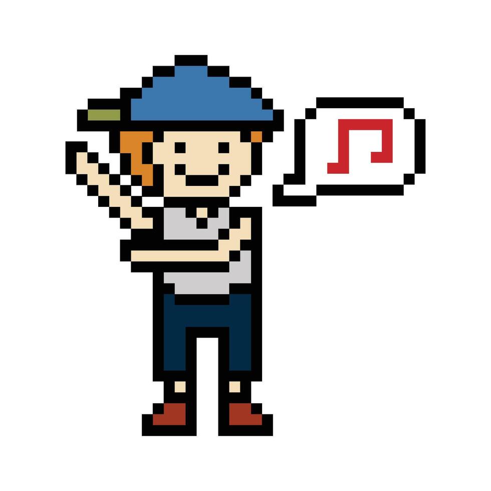 man pixel dance cartoon 8-bit 23.8.24 10 vector