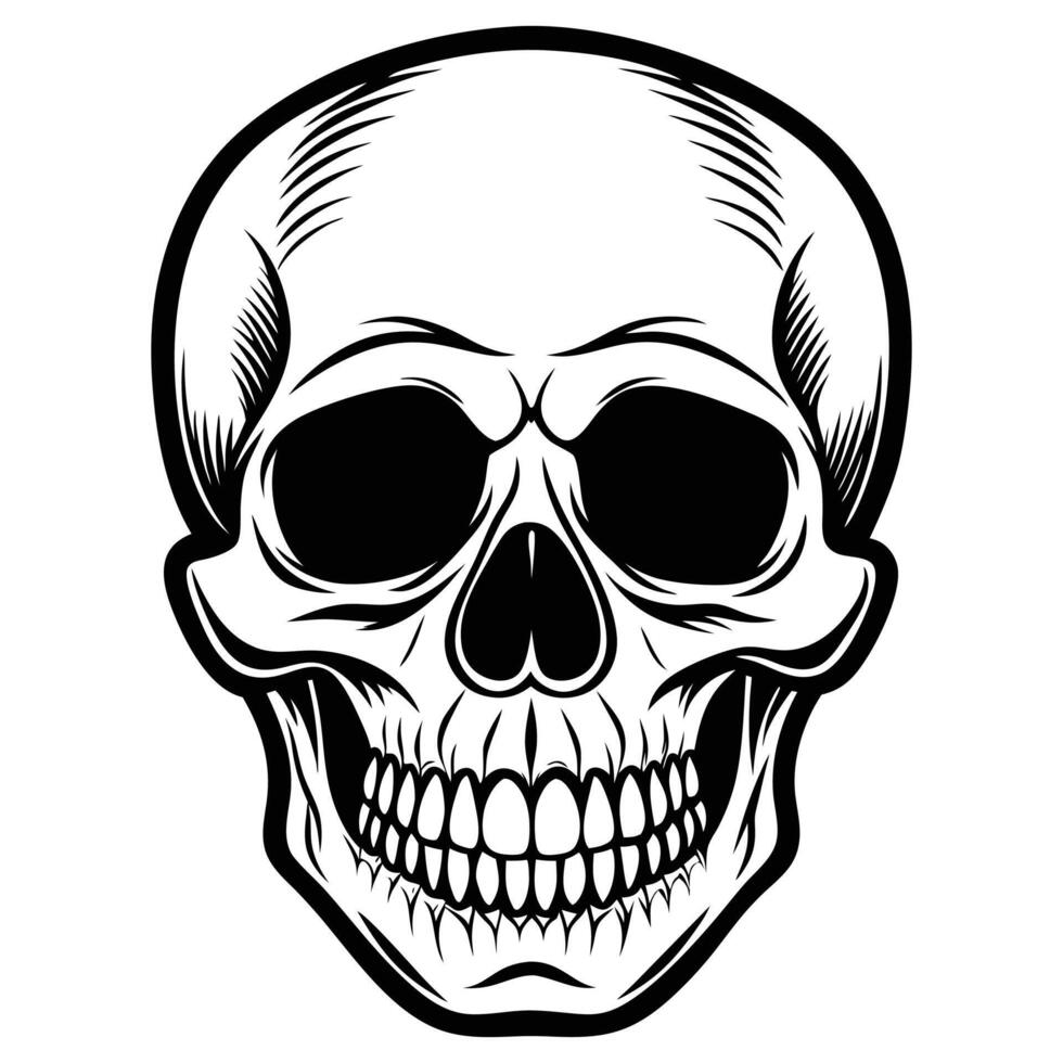 a silhouette of a skull vector